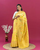SC4001 - Georgette Material Bandhini Print With Gold Zari Saree